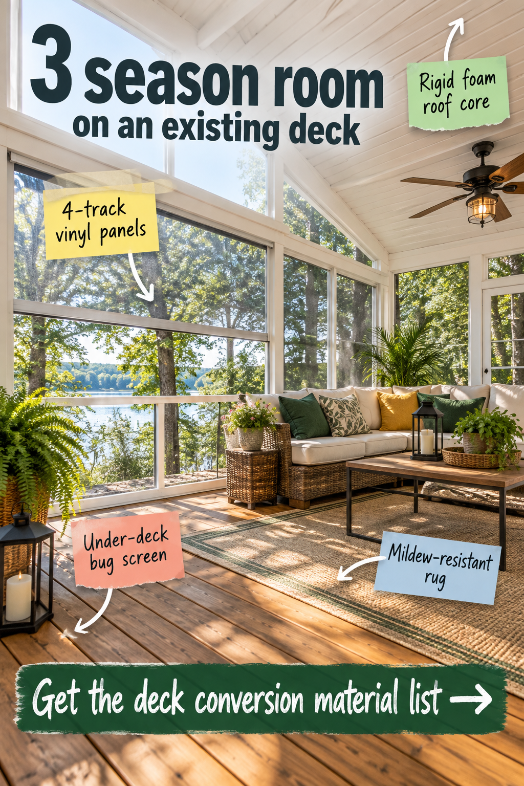 3 Season Room on an Existing Deck: The Complete Material List