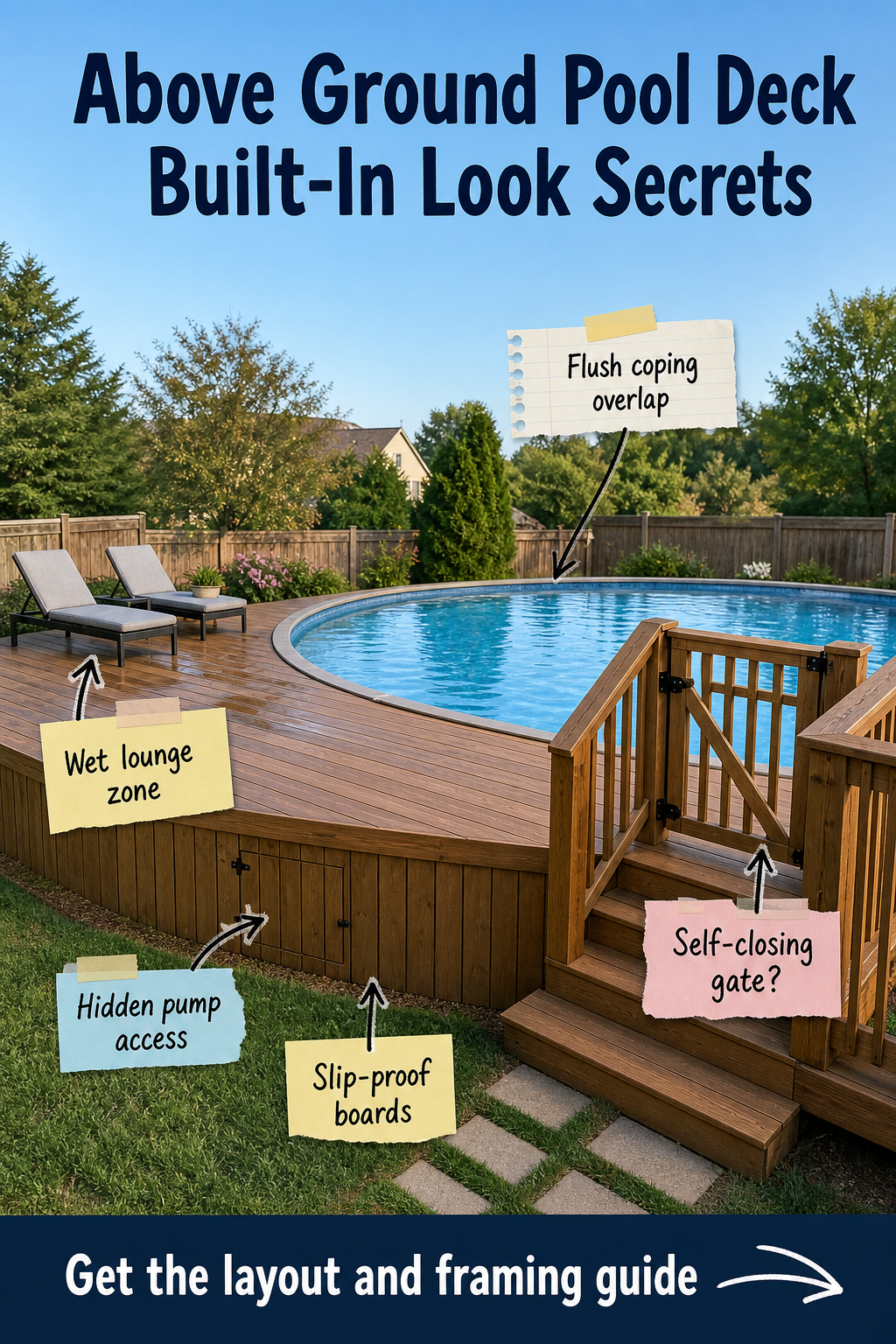 Above Ground Pool Deck Layout & Framing Guide for a Built-in Look
