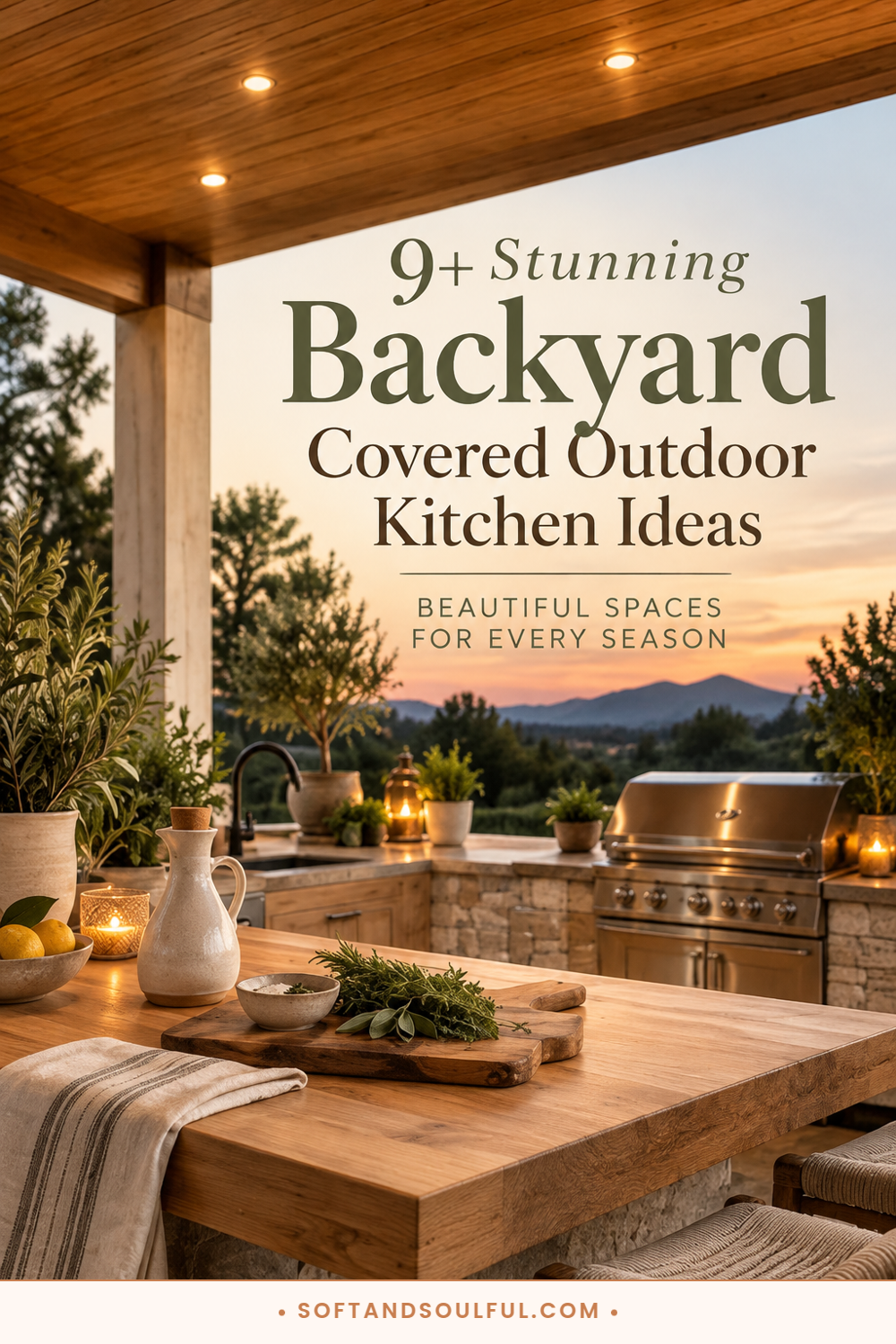 9+ Stunning Backyard Covered Outdoor Kitchen Ideas