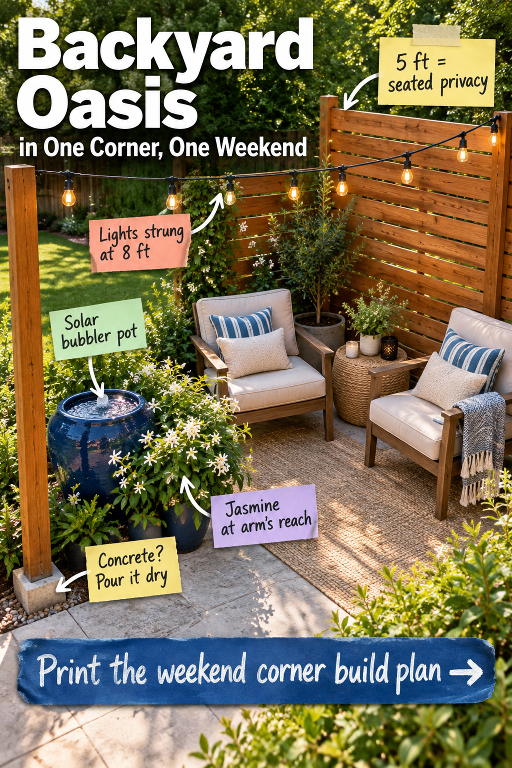 Backyard Oasis Plan: Build a 10x10 Corner in One Weekend