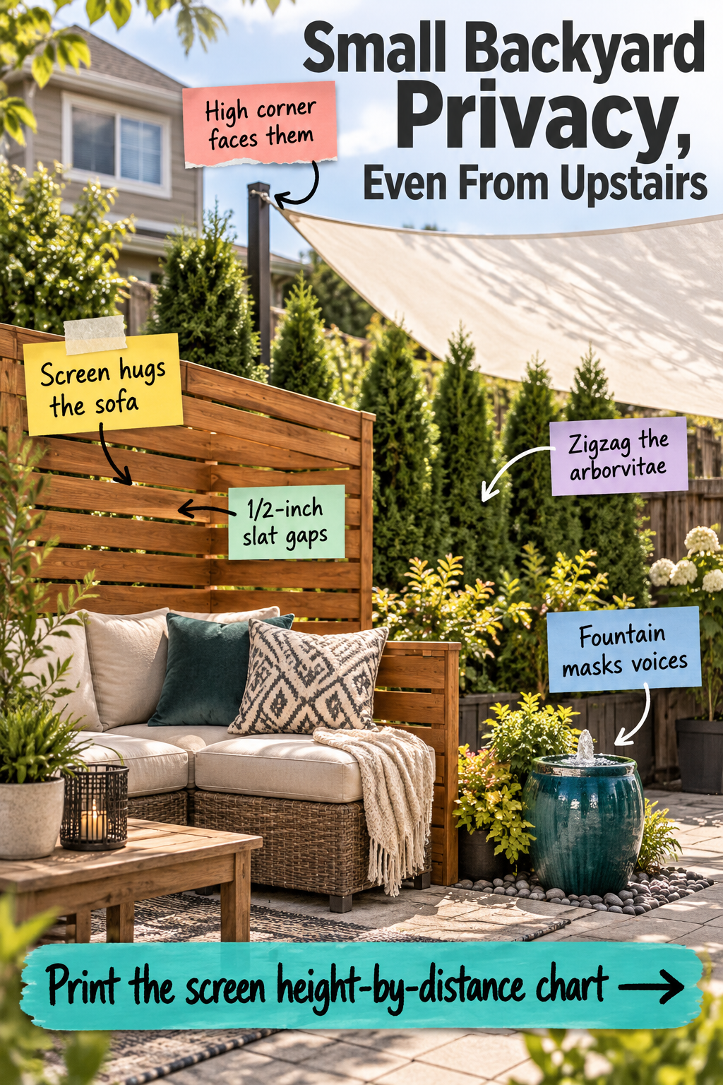 Small Backyard Privacy: The Screen Height & Placement Chart