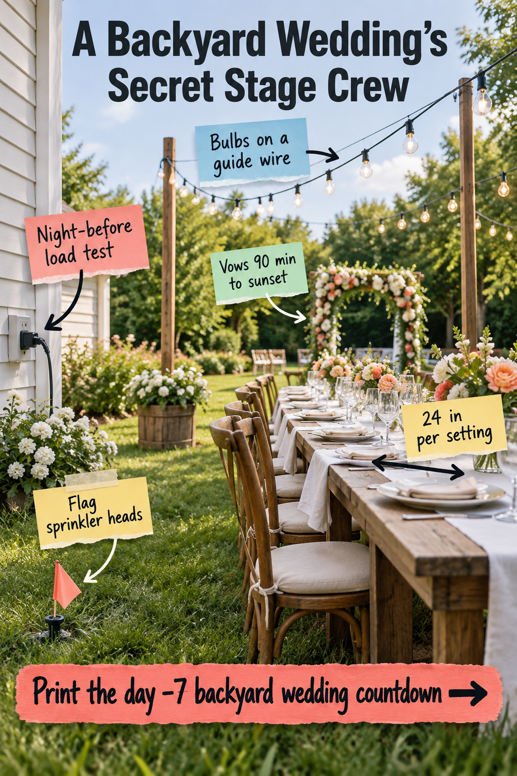 The Ultimate Backyard Wedding Guide and 7-Day Countdown