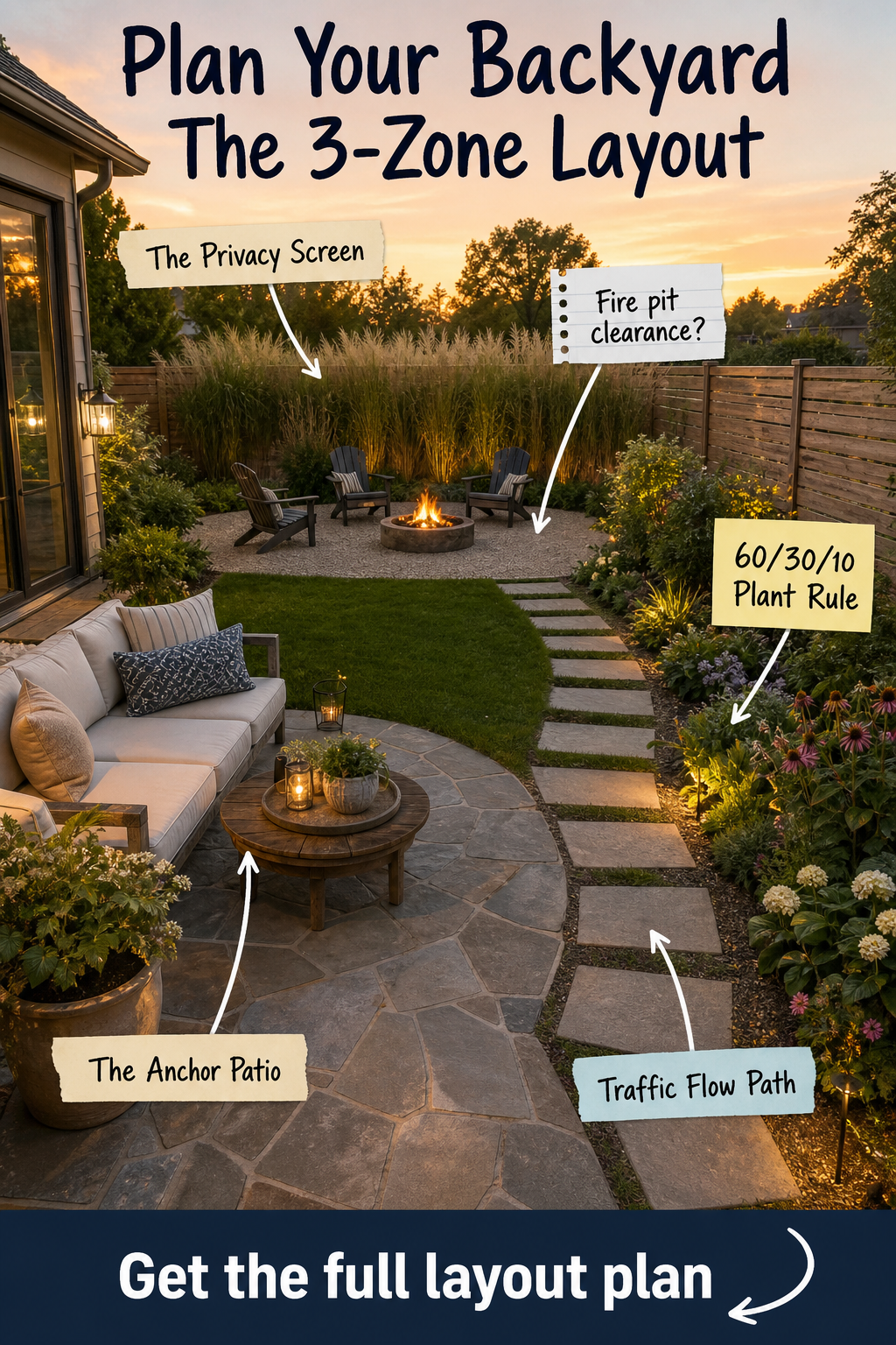 The 3-Zone Backyard Layout Plan for a Perfect Outdoor Space