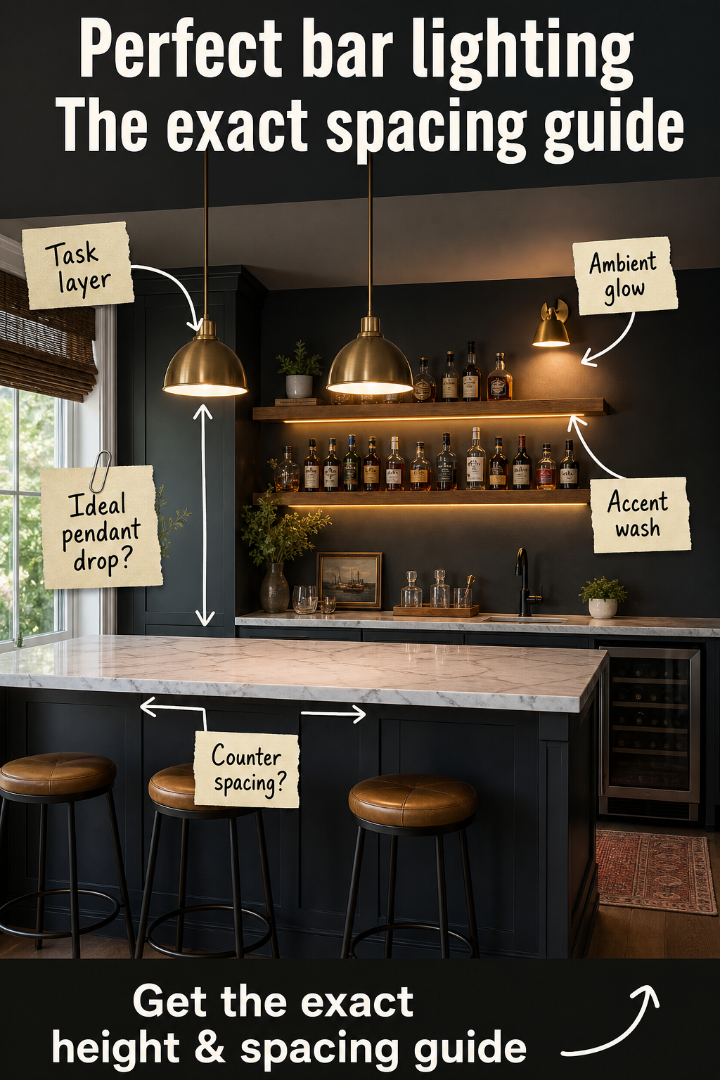 Perfect Bar Lighting: The Exact Pendant Height & Spacing Guide