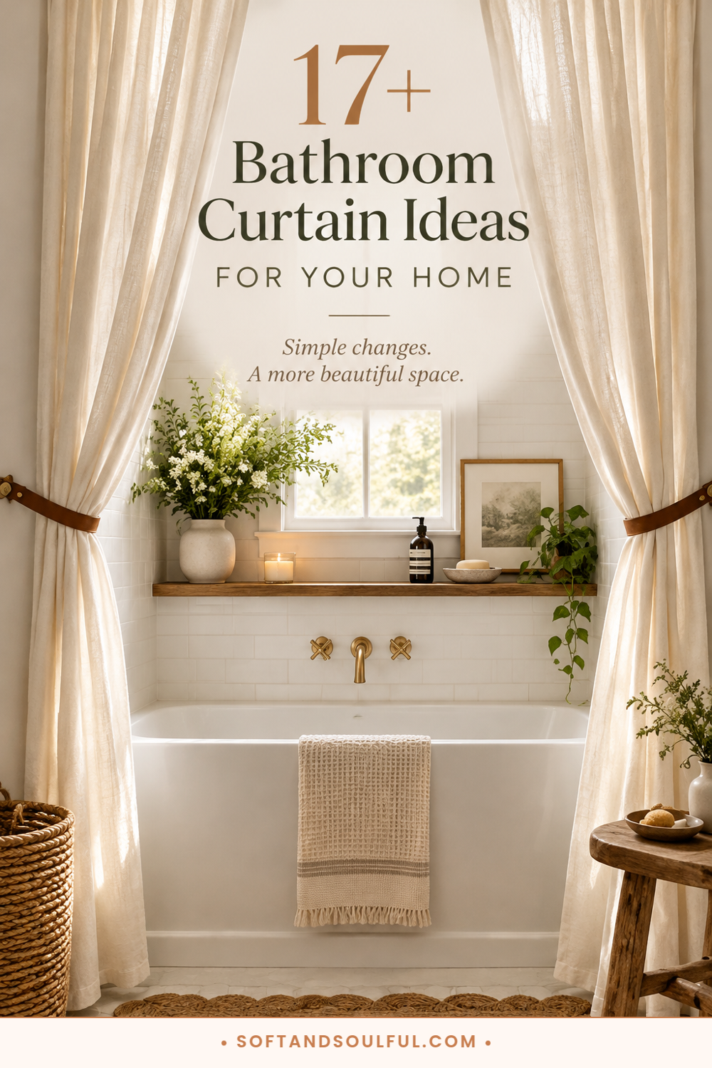17+ Brilliant Bathroom Curtain Ideas for Your Home