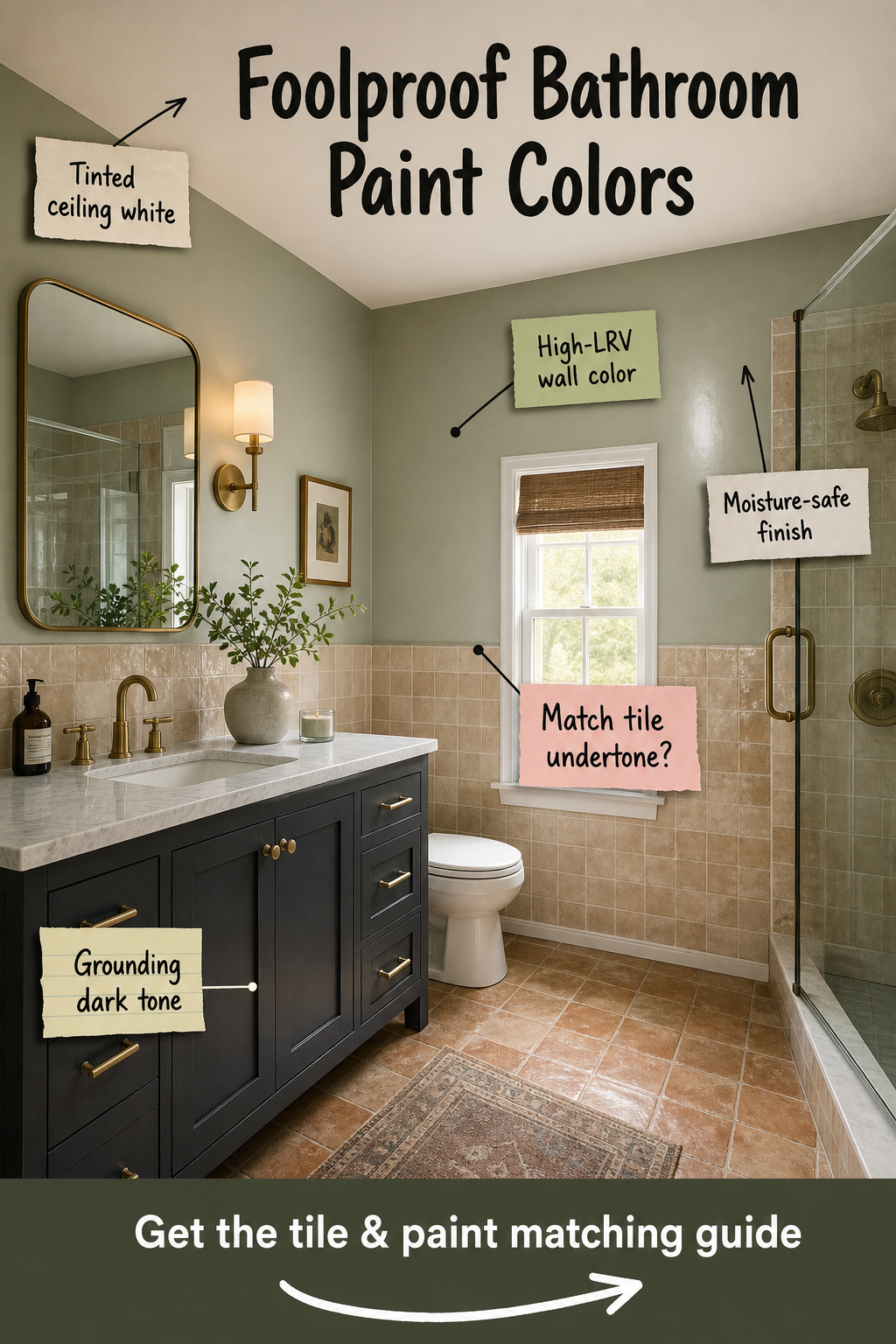Foolproof Bathroom Paint Colors: The Tile Matching Guide