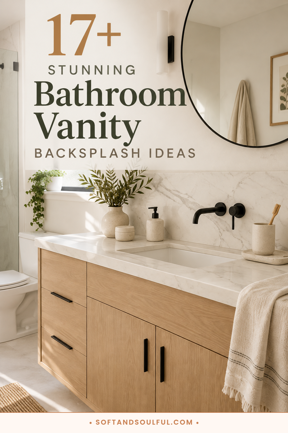 17+ Stunning Bathroom Vanity Backsplash Ideas