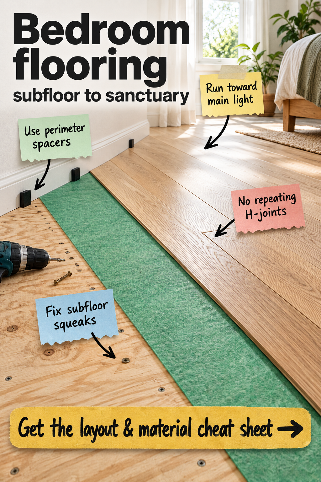 The Bedroom Flooring Layout and Material Cheat Sheet