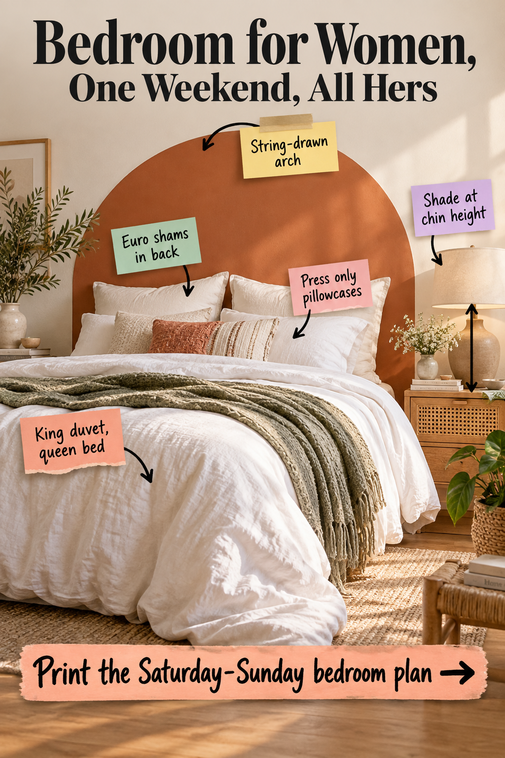 One-Weekend Women's Bedroom Makeover: The Complete Plan