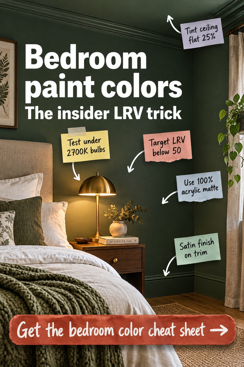 The Bedroom Paint Color Cheat Sheet: Mastering the LRV Trick