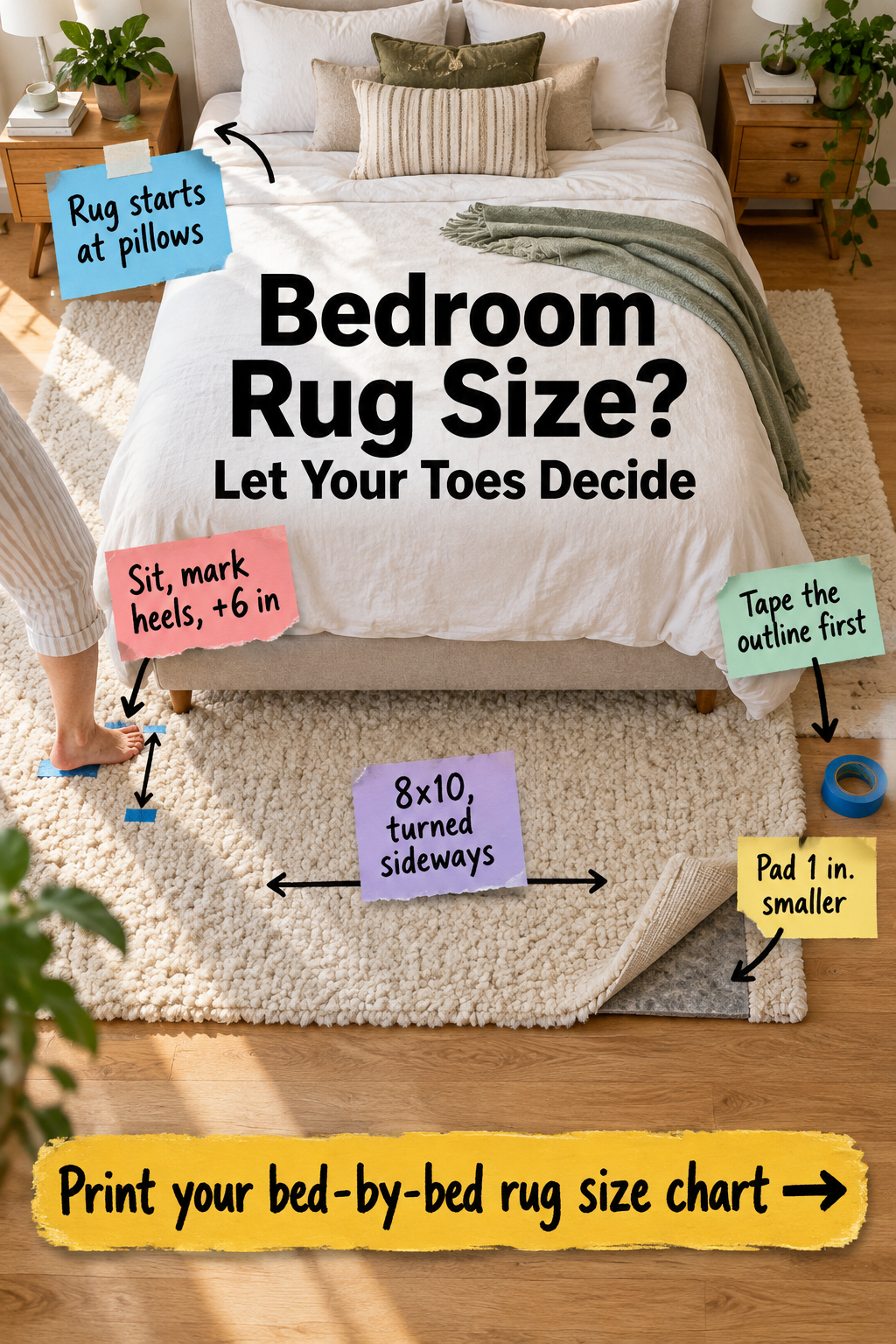 Bedroom Rug Size Guide: Print Your Perfect Placement Chart