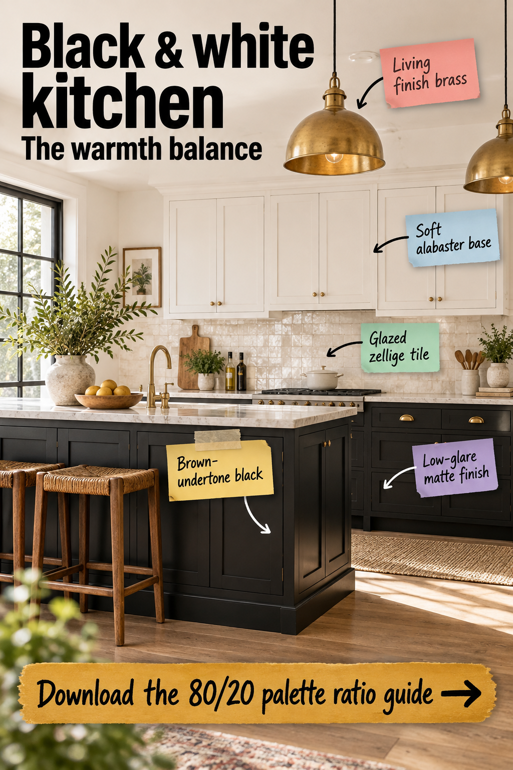The Black & White Kitchen: Your 80/20 Palette Ratio Guide