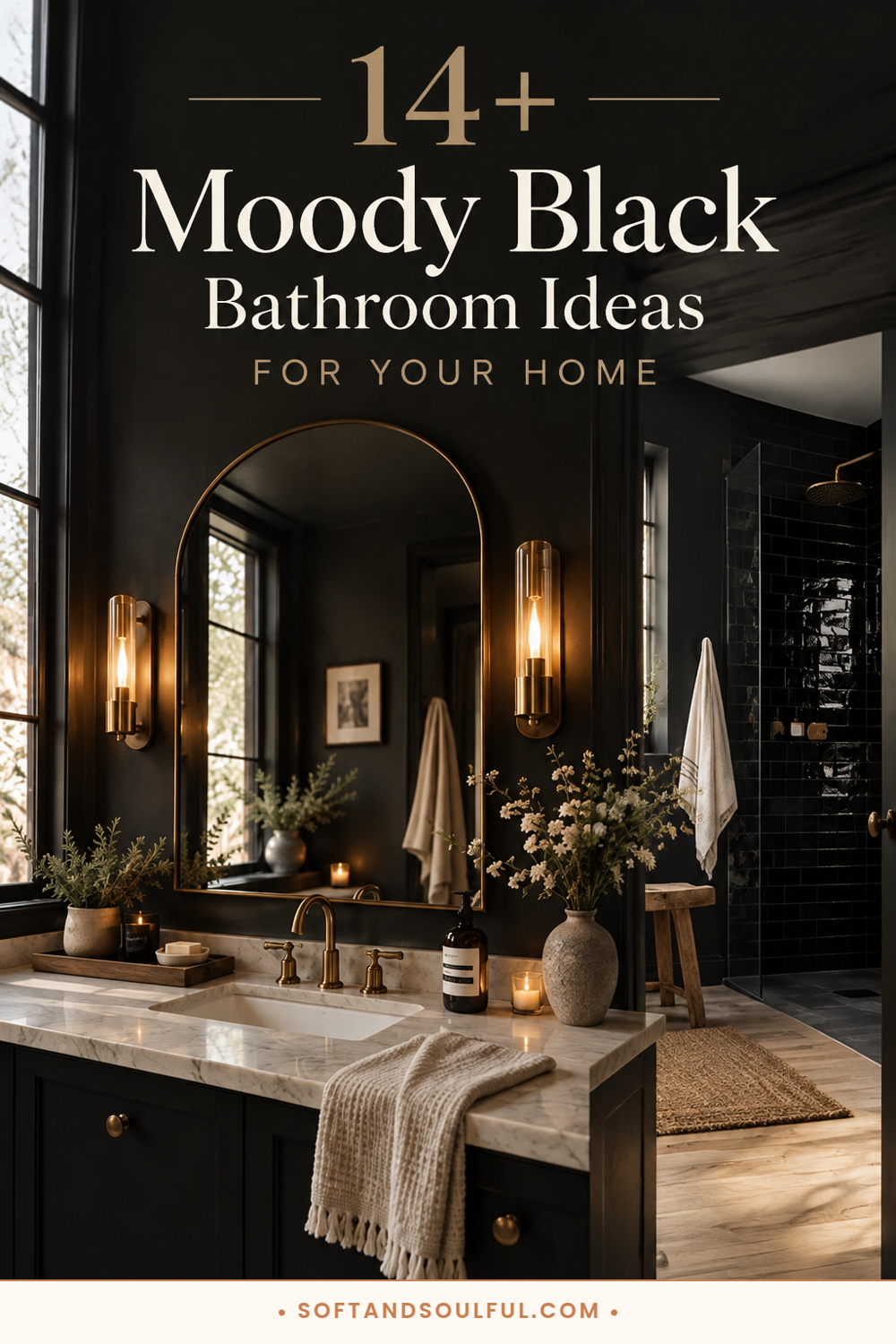 14+ Moody Black Bathroom Ideas for Your Home