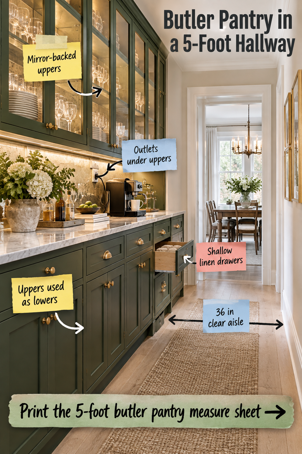 Butler Pantry in a 5-Foot Hallway: Dimensions & Layout