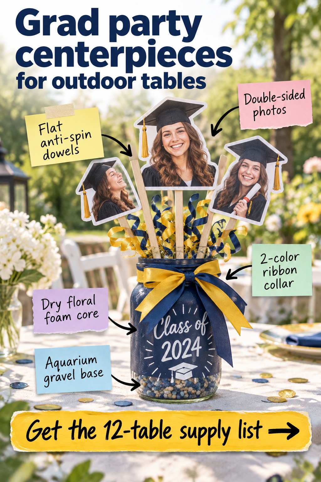 DIY Grad Party Centerpieces: The 12-Table Supply List