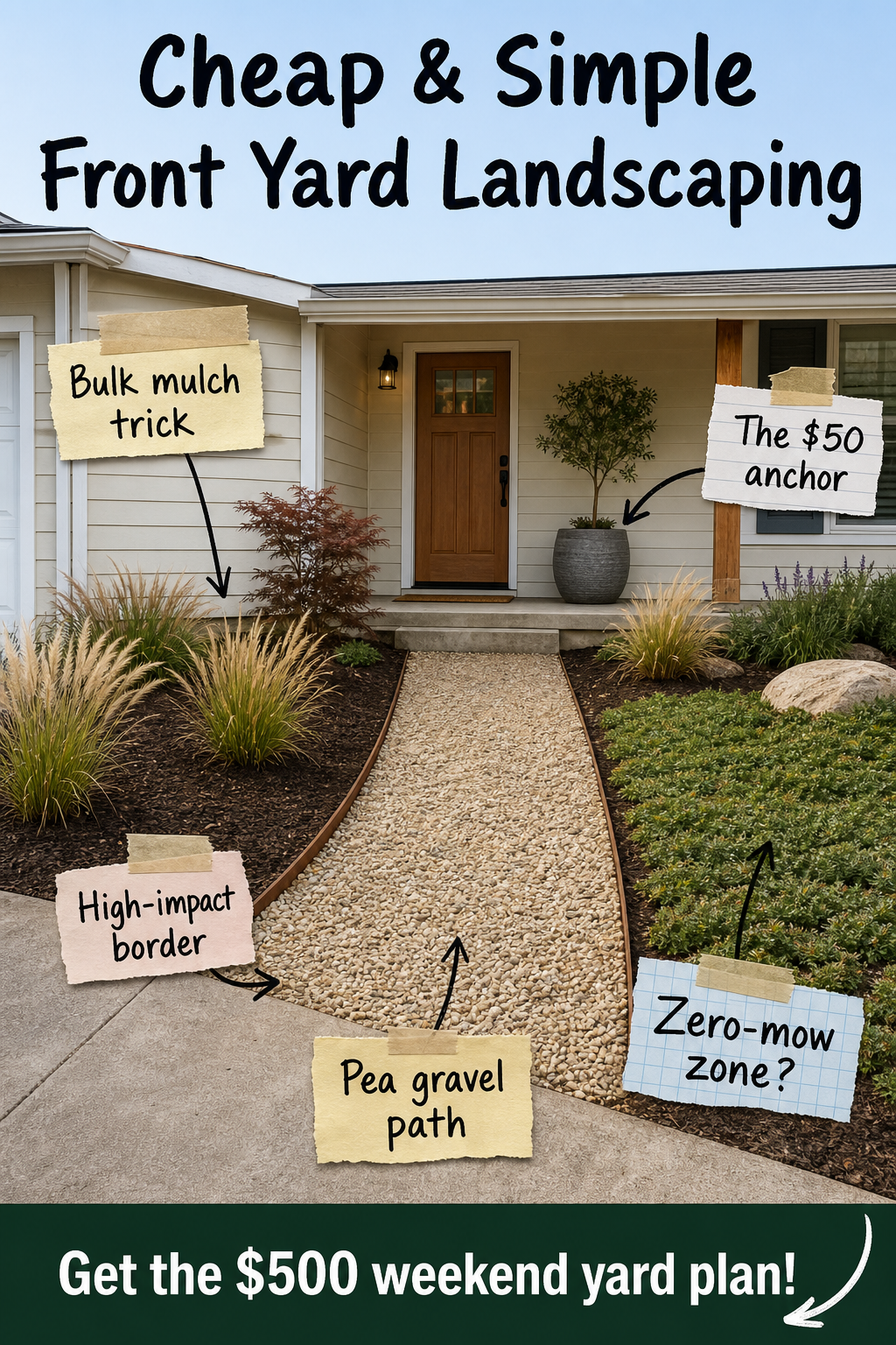 The $500 Weekend Front Yard Landscaping Plan