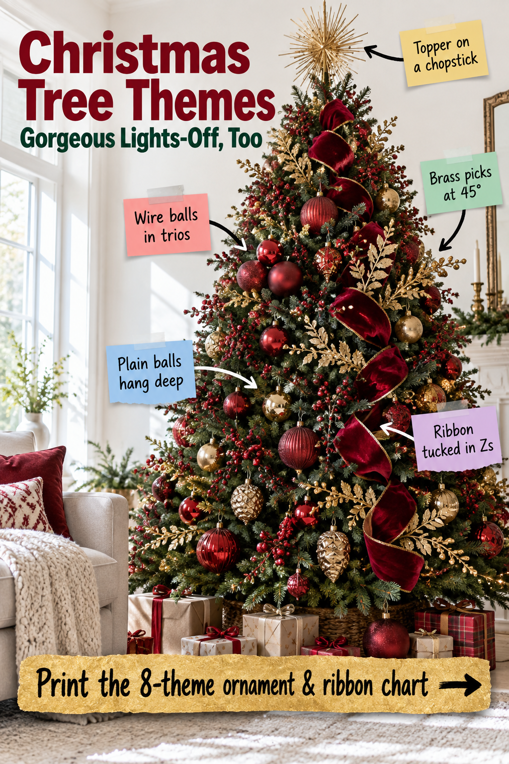 8 Christmas Tree Themes: Print the Complete Ornament Count Chart