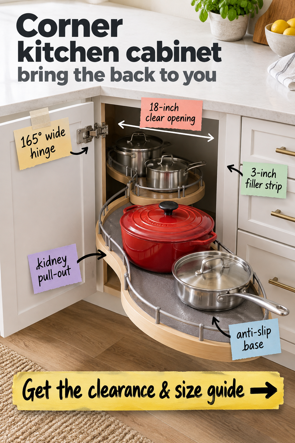 The Ultimate Corner Kitchen Cabinet Clearance and Sizing Guide