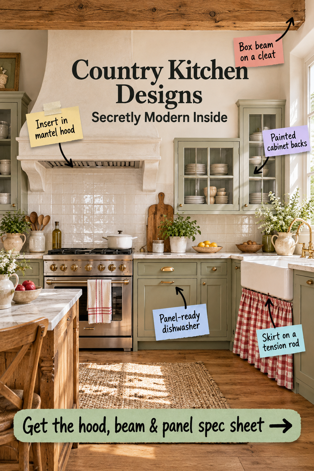 Country Kitchen Designs: Hidden Modern Features & Specs