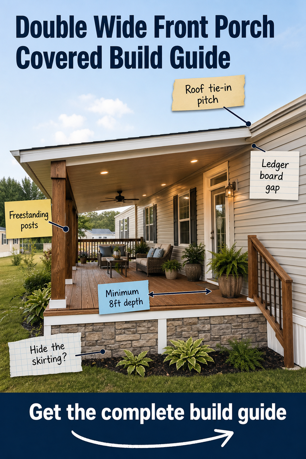 The Complete Covered Double Wide Front Porch Build Guide