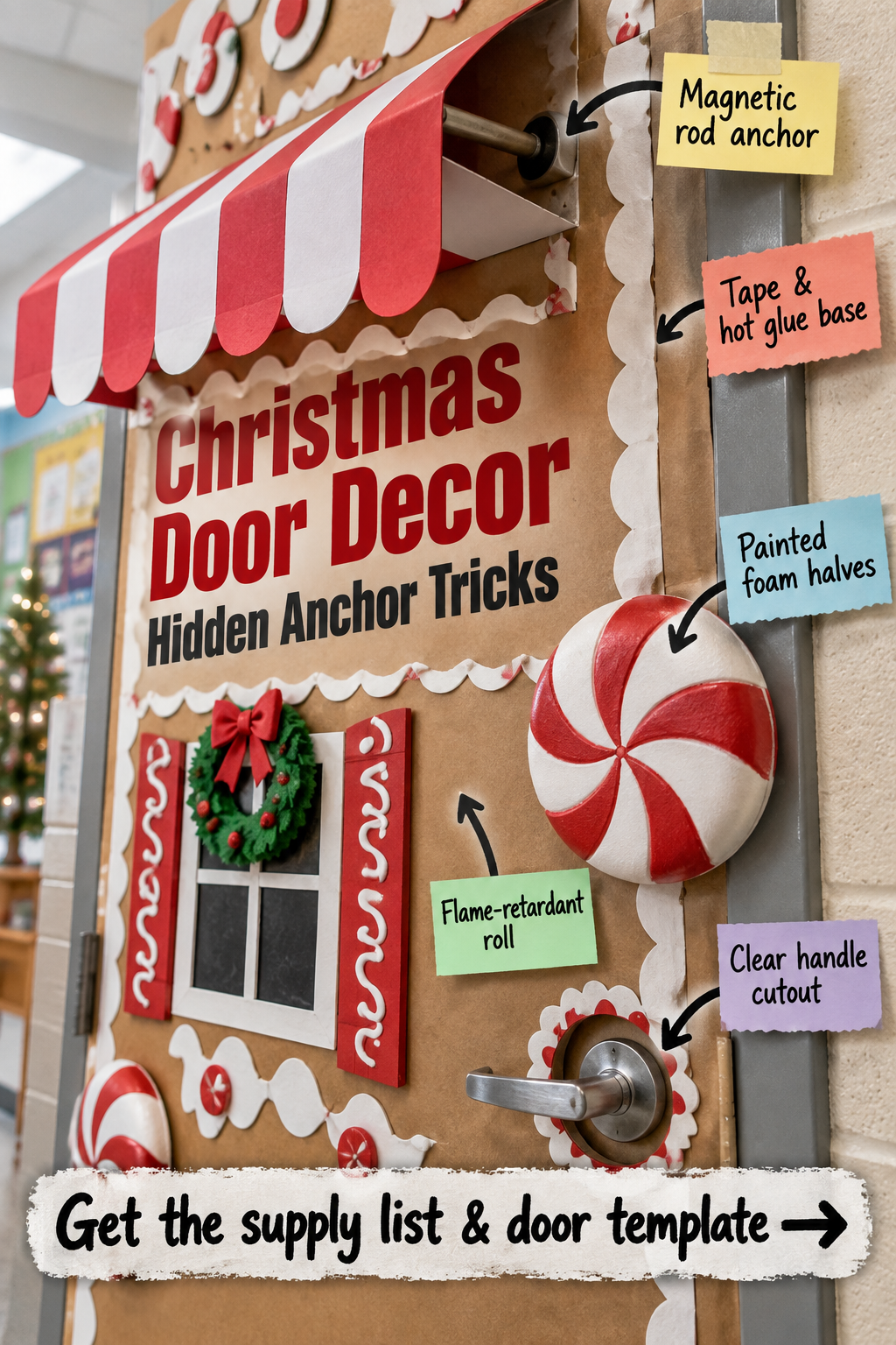 3D Christmas Classroom Door Decor: Templates & Anchor Tricks