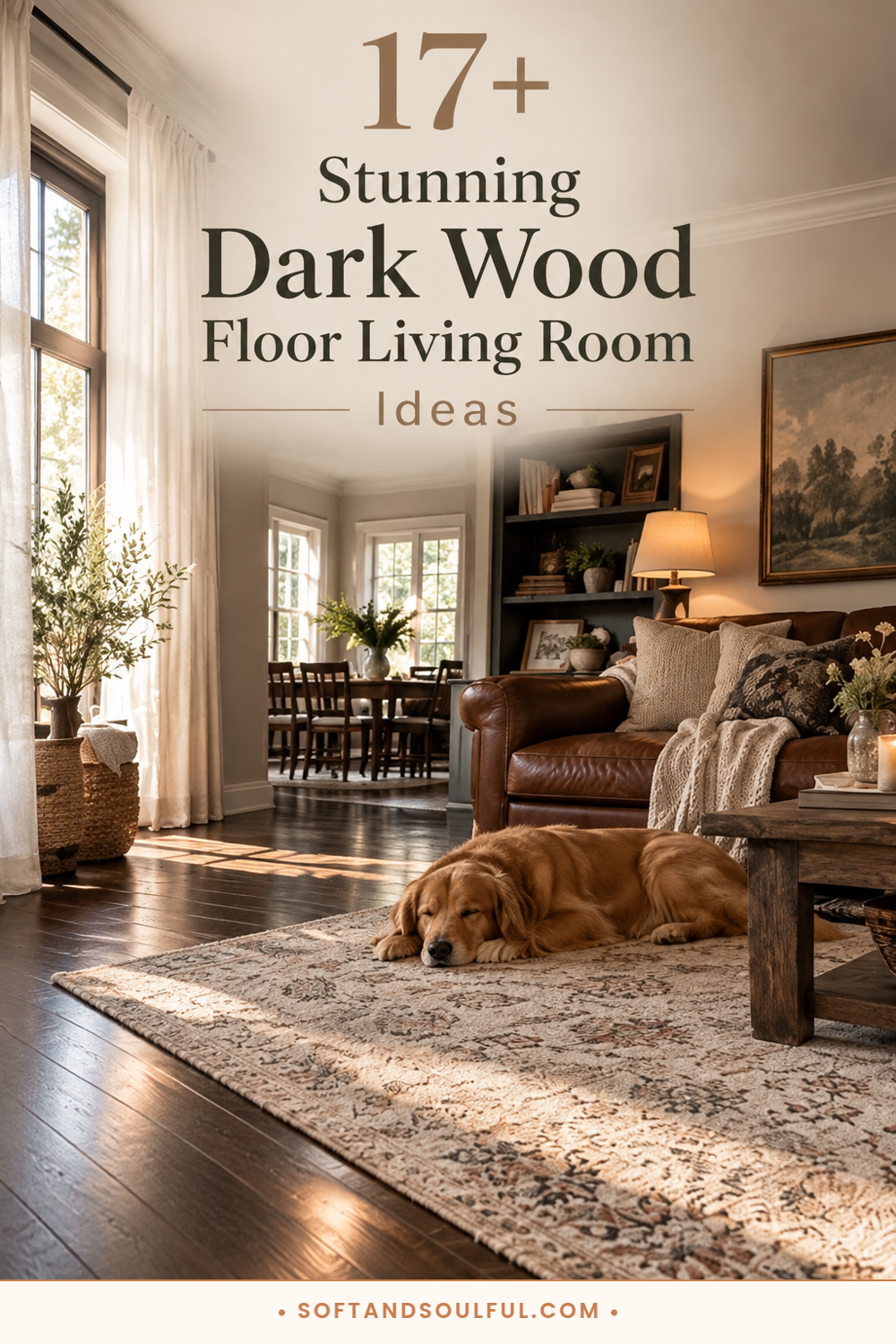 17+ Stunning Dark Wood Floor Living Room Ideas