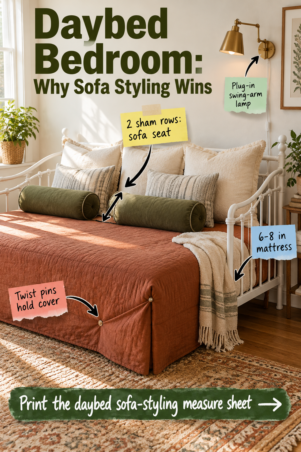 How to Style a Daybed Like a Sofa: Complete Measure Guide