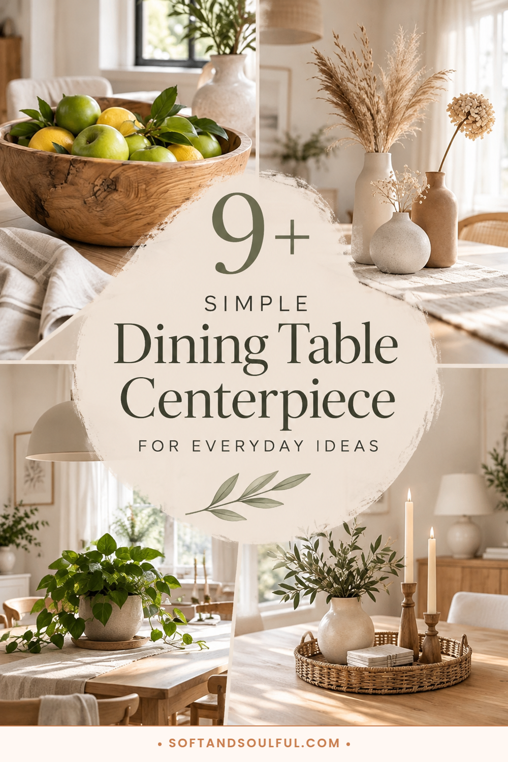 9+ Simple Dining Table Centerpiece for Everyday Ideas
