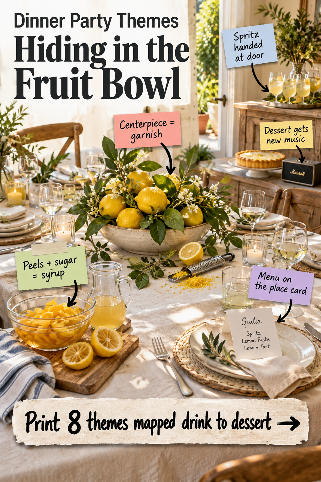 8 Dinner Party Themes Hiding in Your Fruit Bowl (Printable)