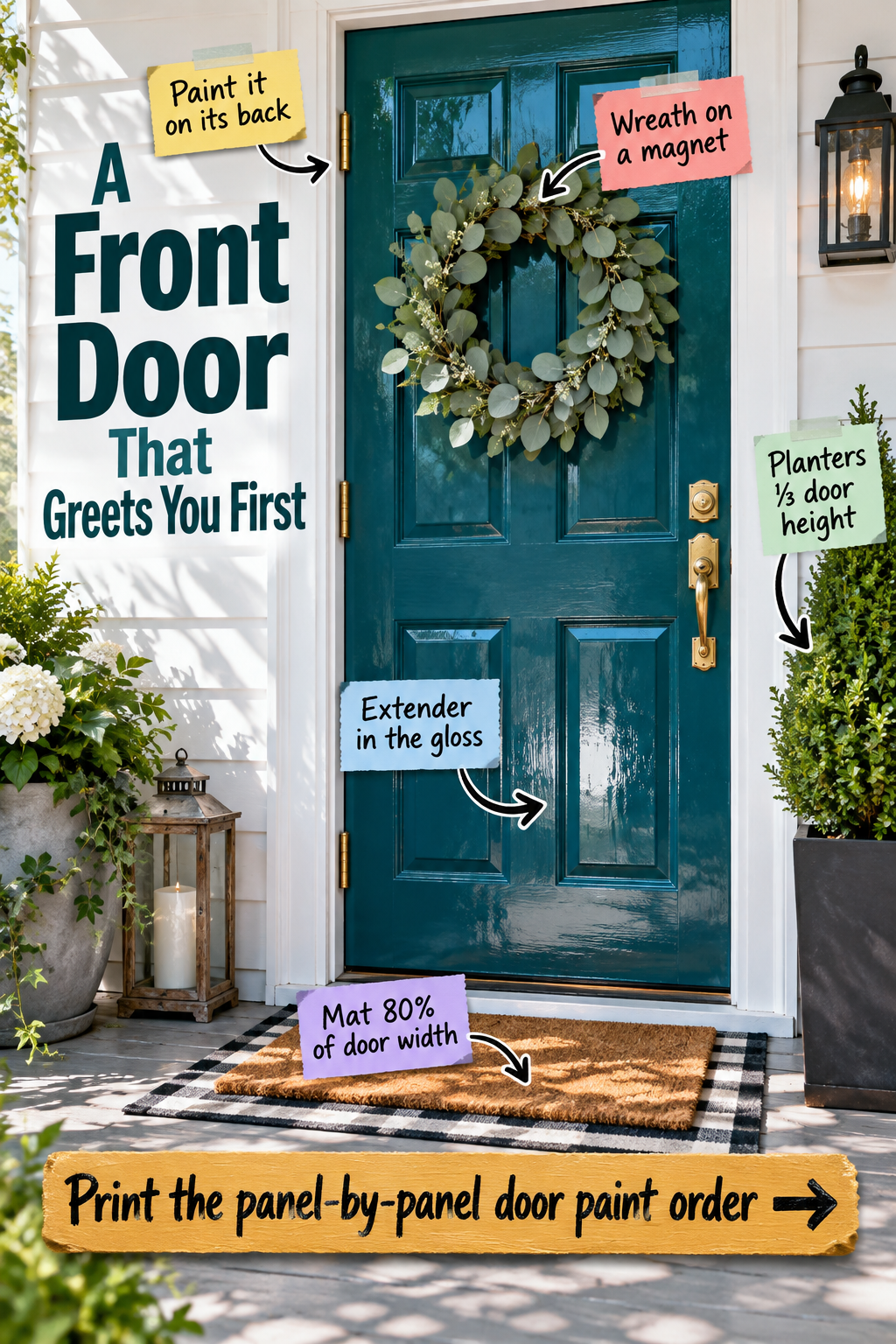 Flawless Front Door Makeover: Paint Sequence and Porch Styling