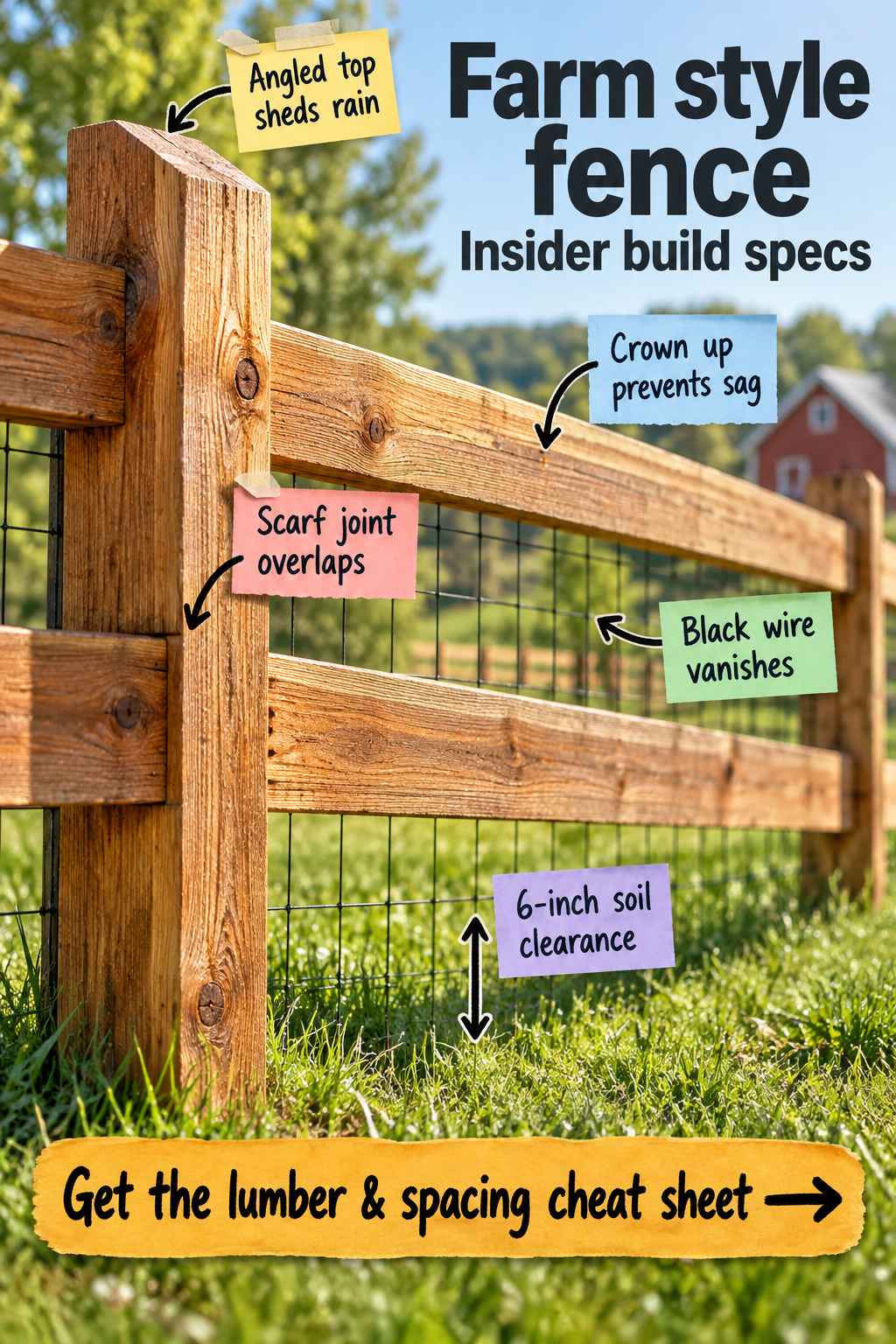 Farm Style Fence Build Specs: Lumber and Spacing Cheat Sheet