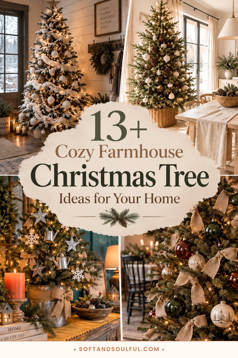 13+ Cozy Farmhouse Christmas Tree Ideas for Your Home