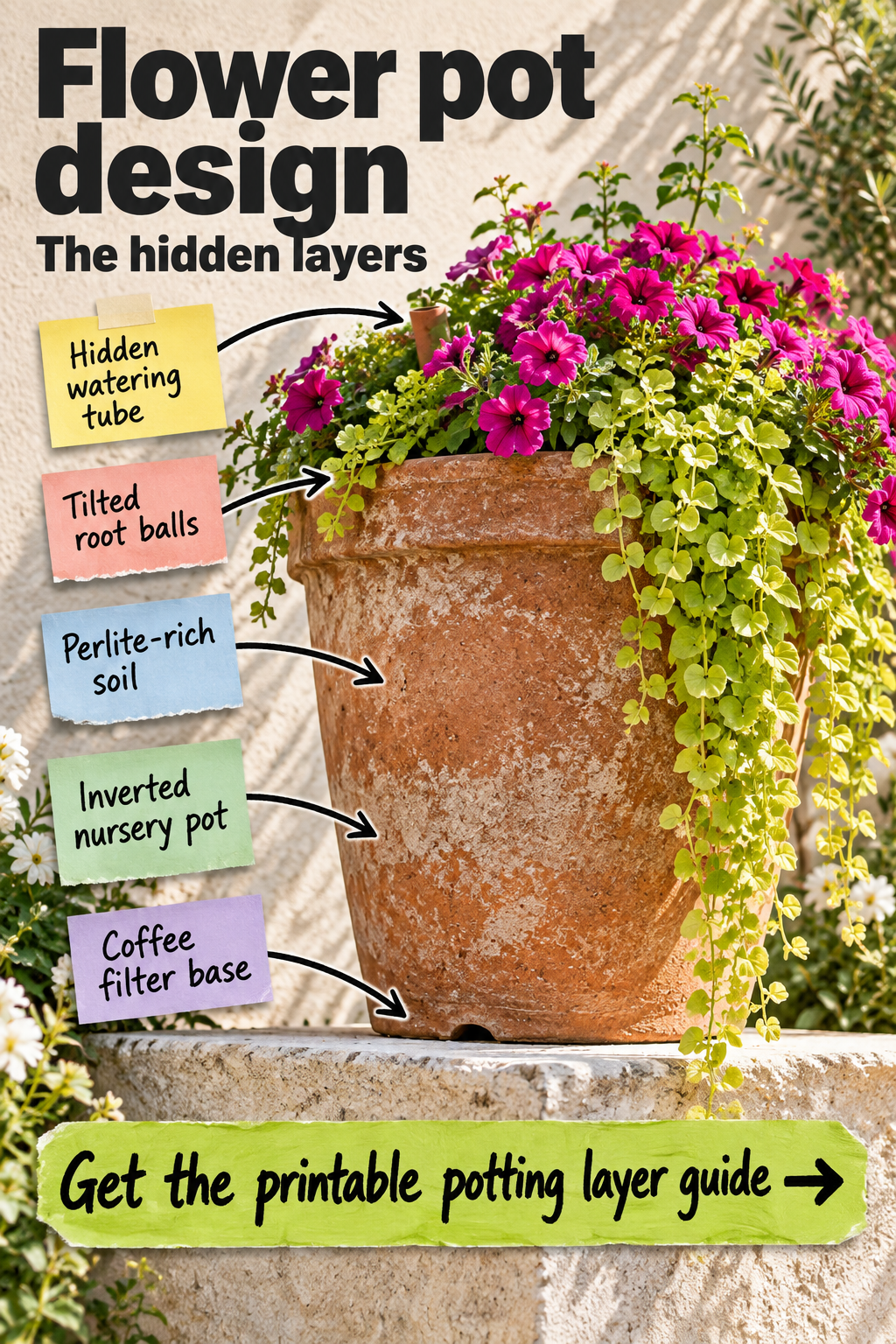 Flower Pot Design: Hidden Layers & Free Printable Guide