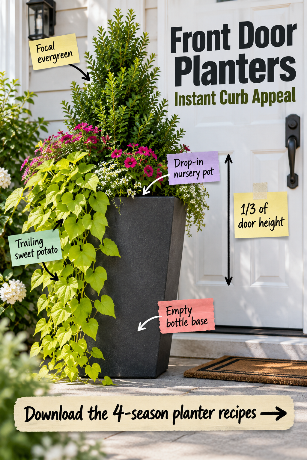 Front Door Planters: Instant Curb Appeal & 4-Season Recipes