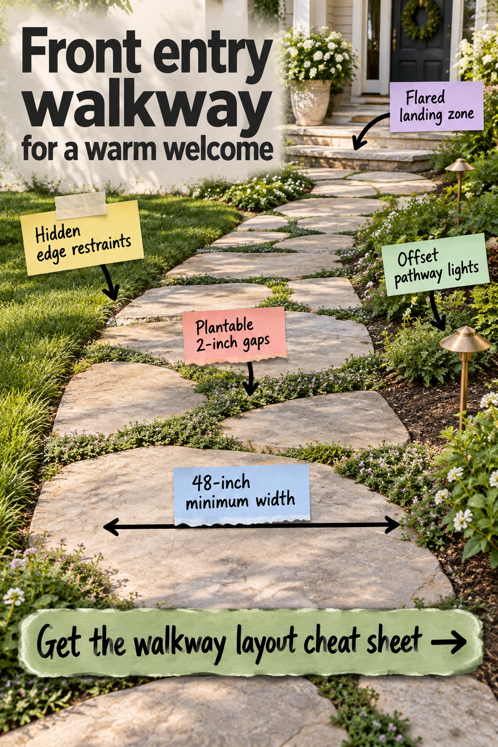 Front Entry Walkway Layout Guide and Spacing Cheat Sheet