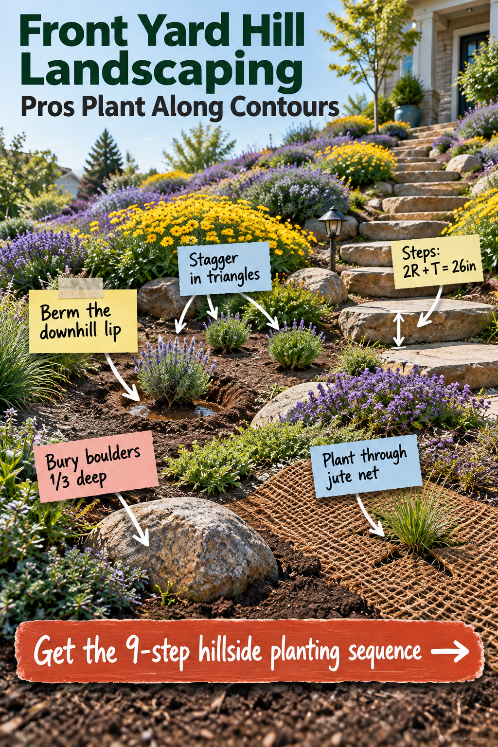 Front Yard Hill Landscaping: The 9-Step Planting Sequence