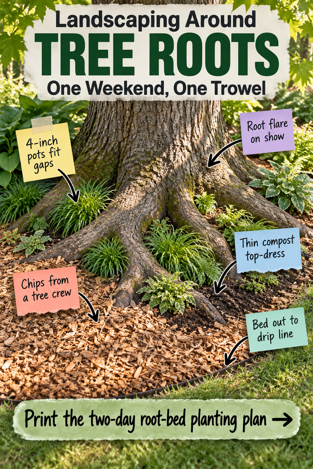 Landscaping Around Tree Roots: The 2-Day Planting Plan