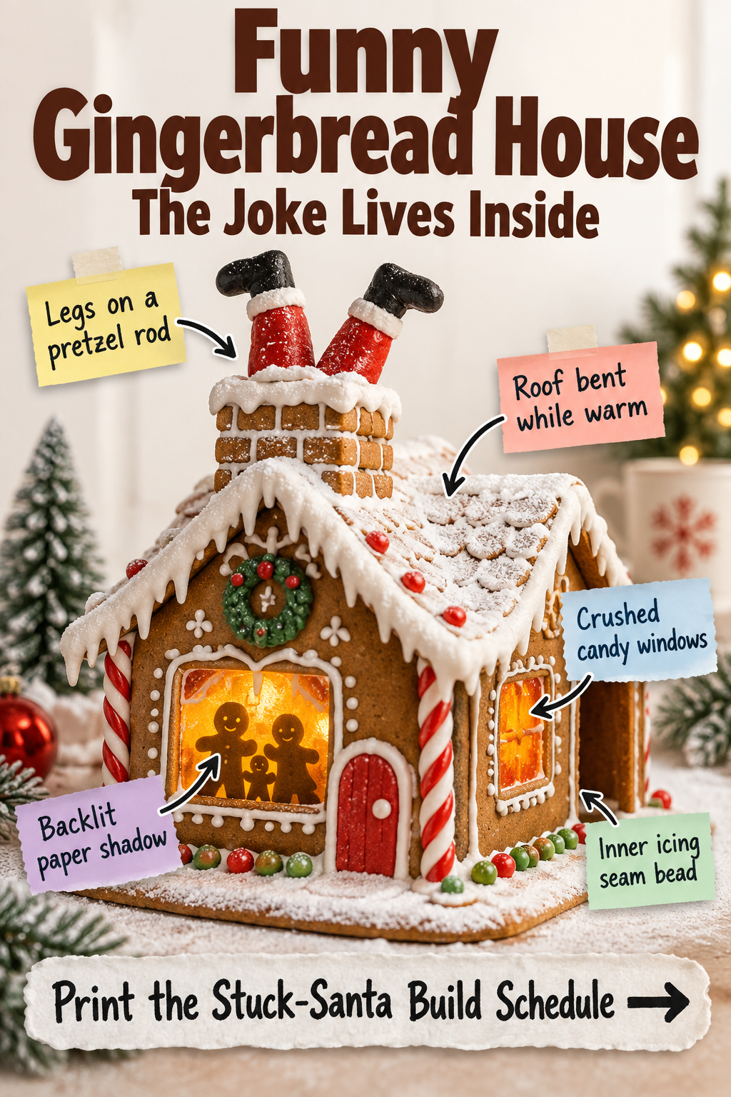 Funny Gingerbread House: The Stuck-Santa Build Schedule