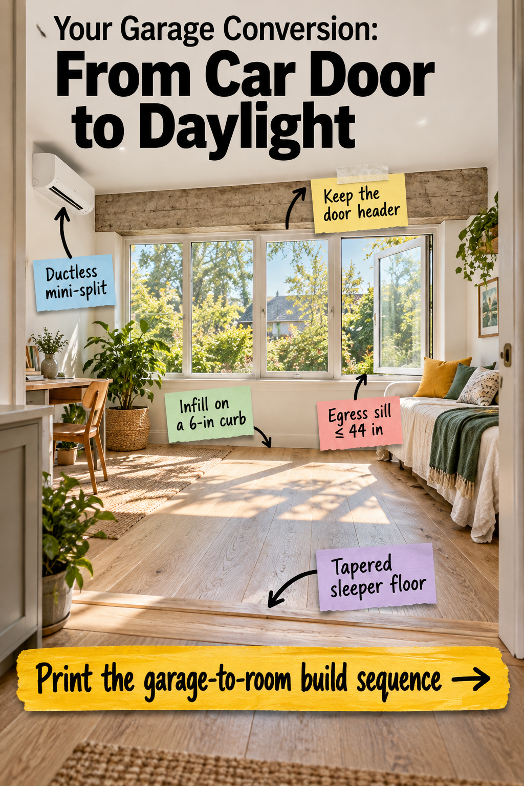 Garage Conversion Guide: Turn Your Car Door into a Bright Room