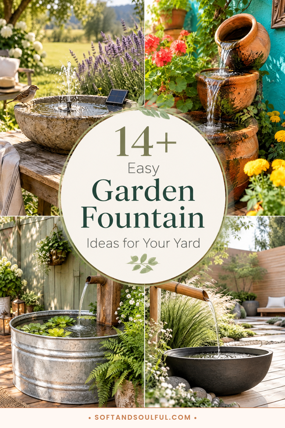 14+ Easy Garden Fountain Ideas for Your Yard