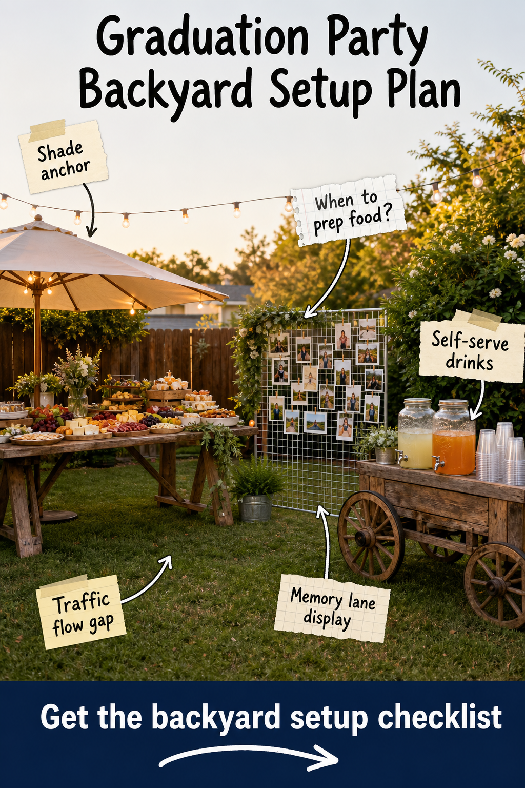 Easy Backyard Graduation Party Setup Plan and Prep Timeline