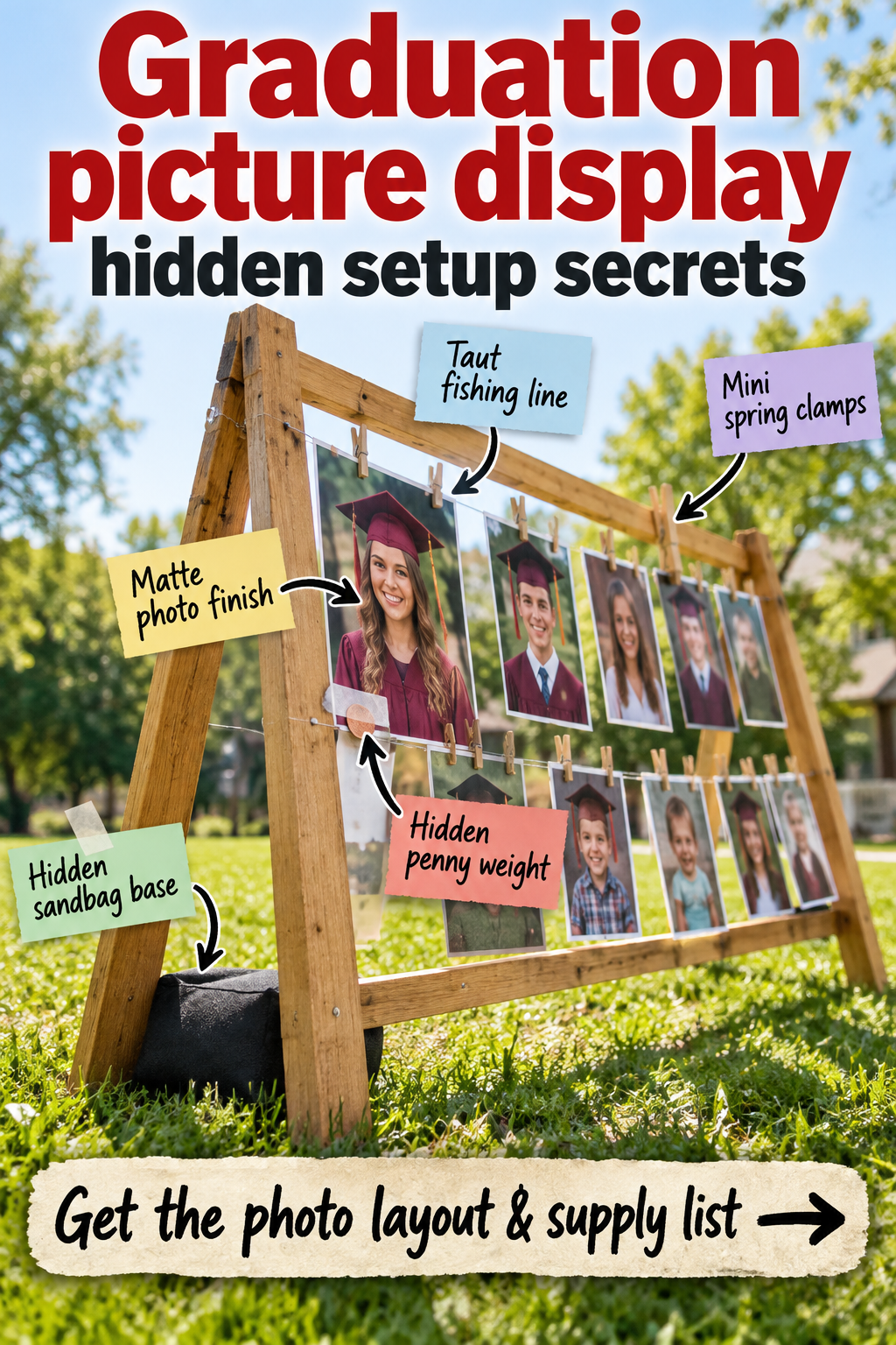 DIY Graduation Picture Display: Layout Blueprint & Supplies