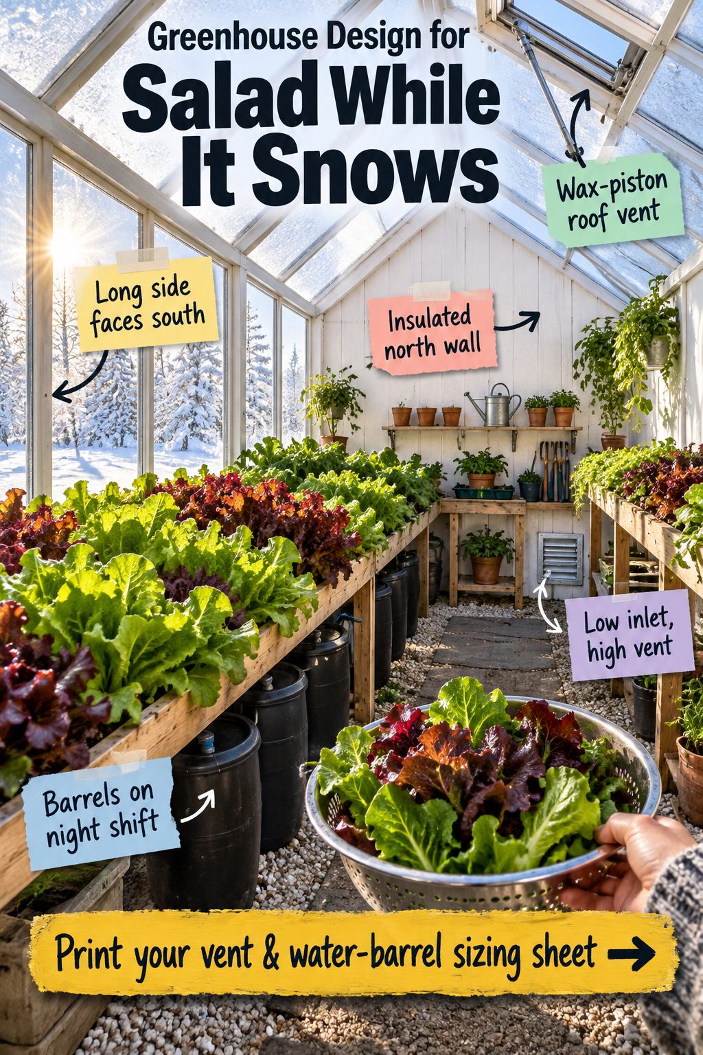 Winter Greenhouse Design: Print Your Vent & Barrel Sizing Sheet