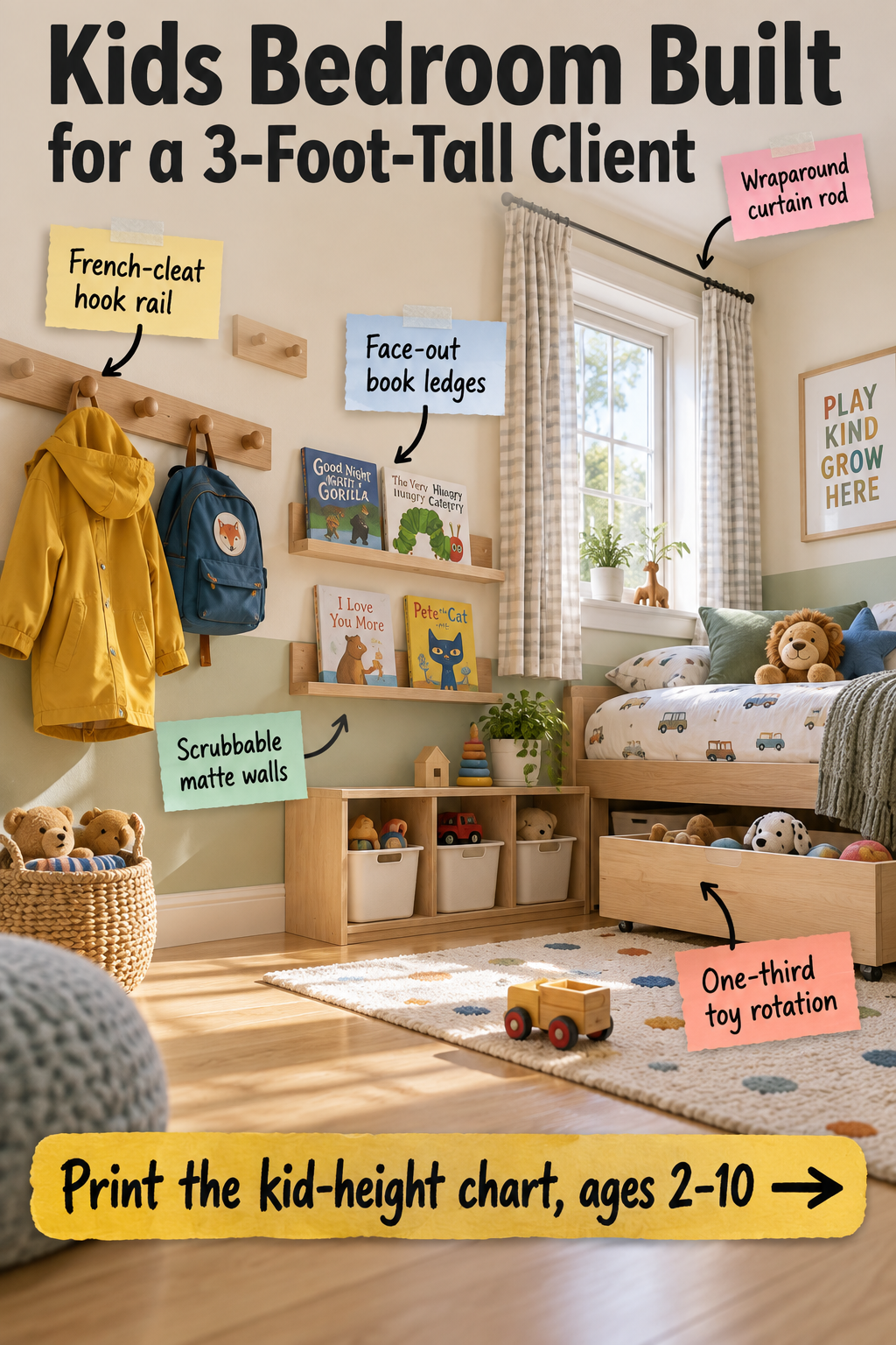 Kids Bedroom Layout: Designing for a 3-Foot-Tall Client