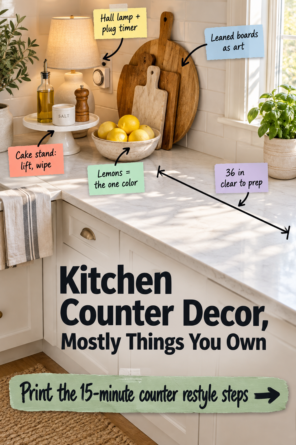 15-Minute Kitchen Counter Decor: Print the Restyle Steps