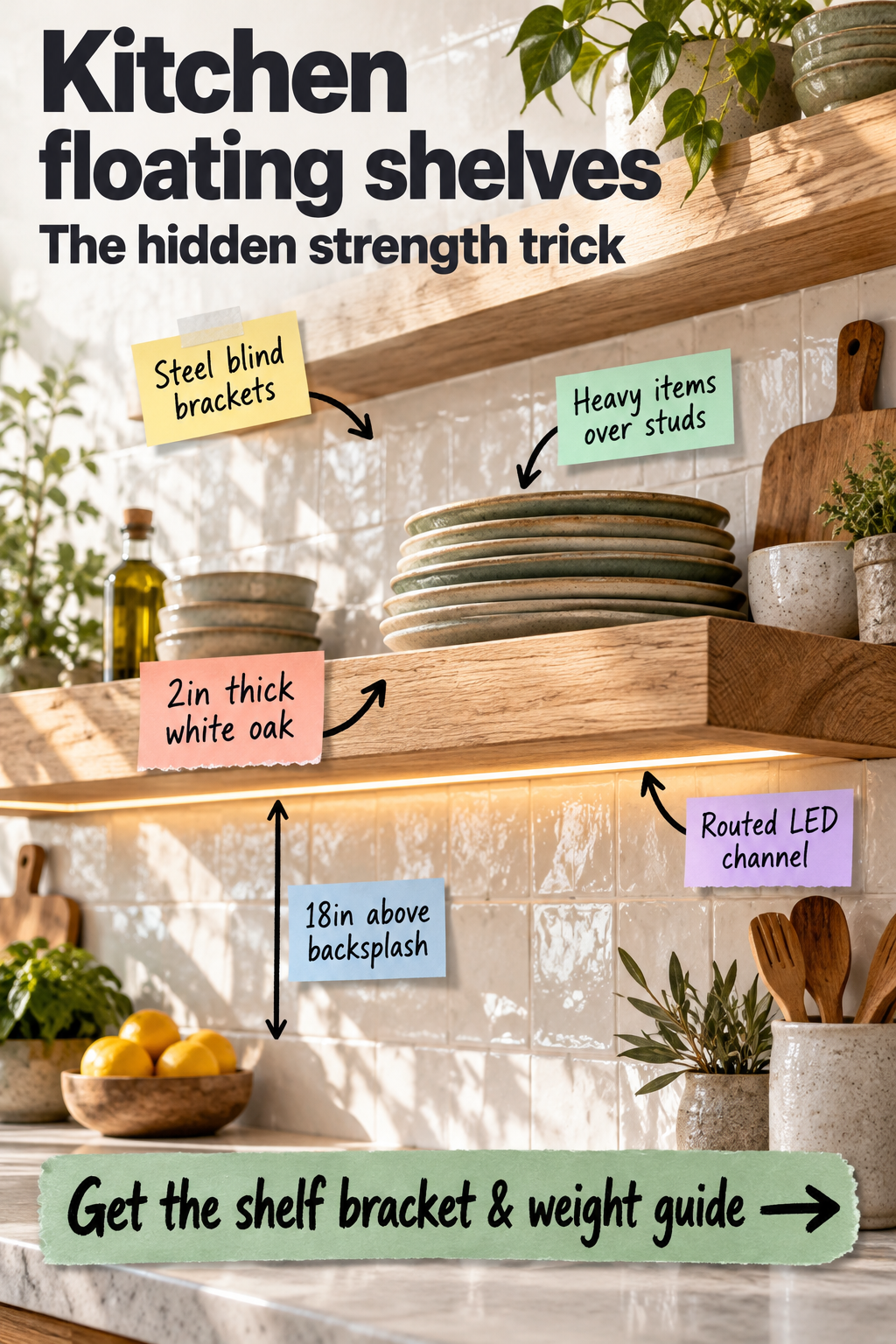 Kitchen Floating Shelves: The Ultimate Bracket & Weight Guide
