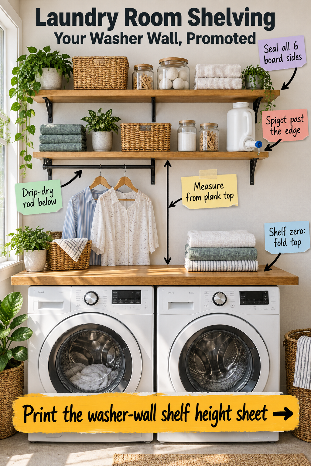The Washer-Wall Shelf Height Sheet: Perfect Laundry Shelving