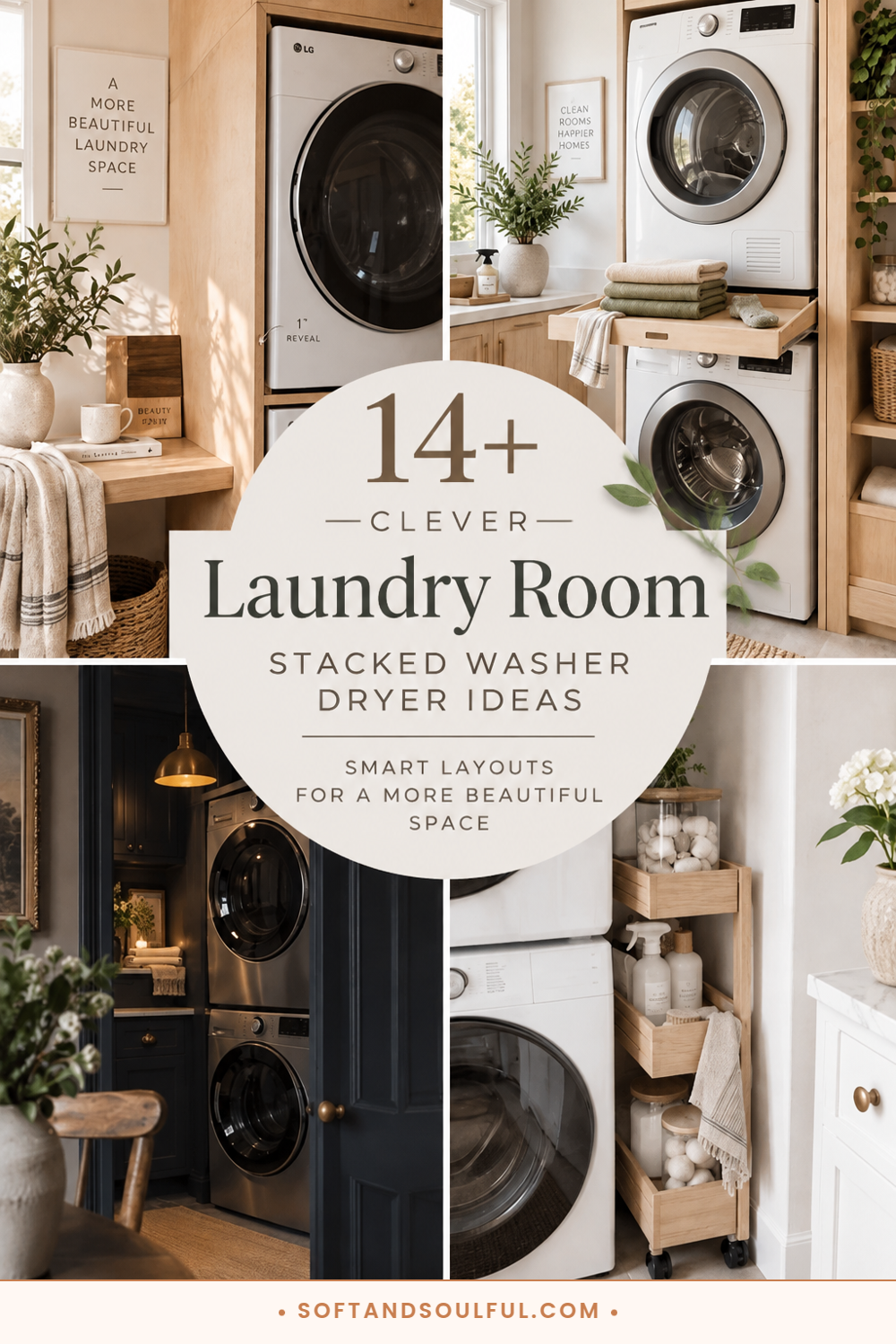 14+ Clever Laundry Room Stacked Washer Dryer Ideas