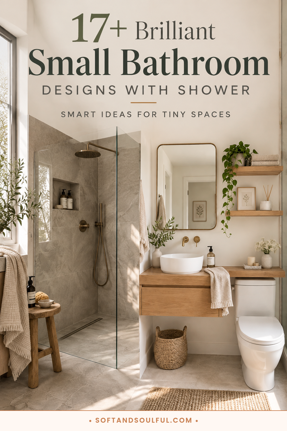 17+ Brilliant Limited Space Small Bathroom Designs with Shower