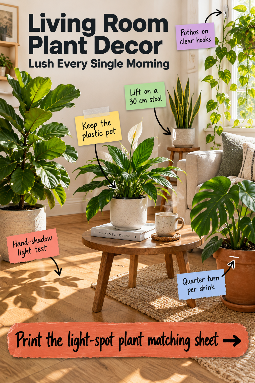 Living Room Plant Decor: Your Light-Spot Matching Guide